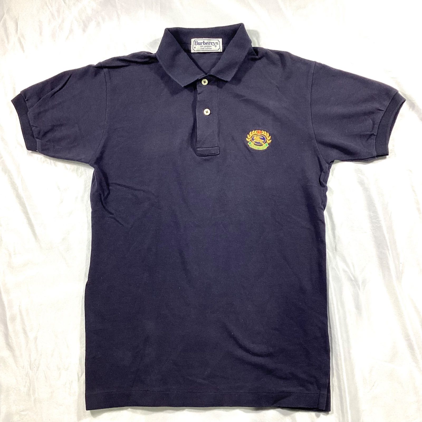 BURBERRYS バーバリーズ ポロシャツ ネイビー 胸ロゴ ヴィンテージ