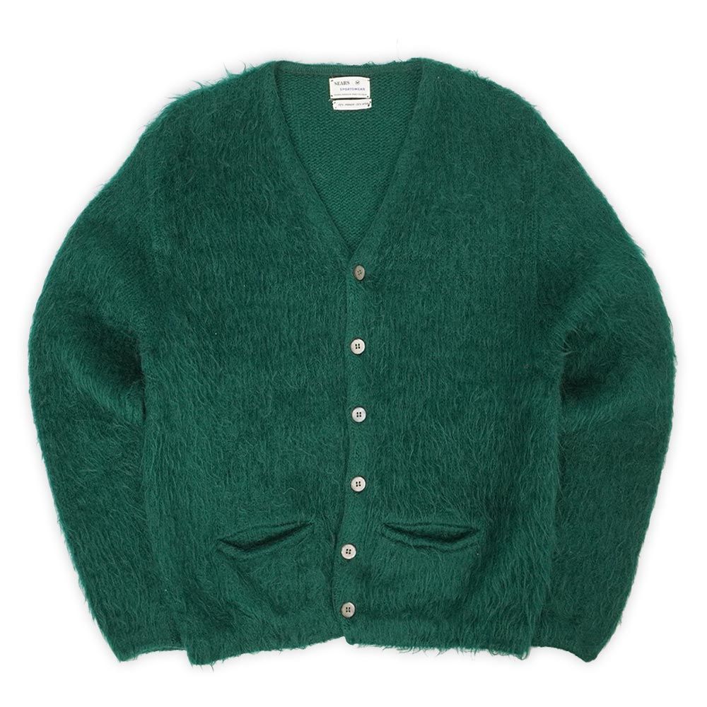 60's~Sears モヘアカーディガン 古着 シアーズヴィンテージ 60s SEARS MOHAR ZIP UP CARDEGAN SIZE L - MATIN, VINTAGE OUTFITTERS
