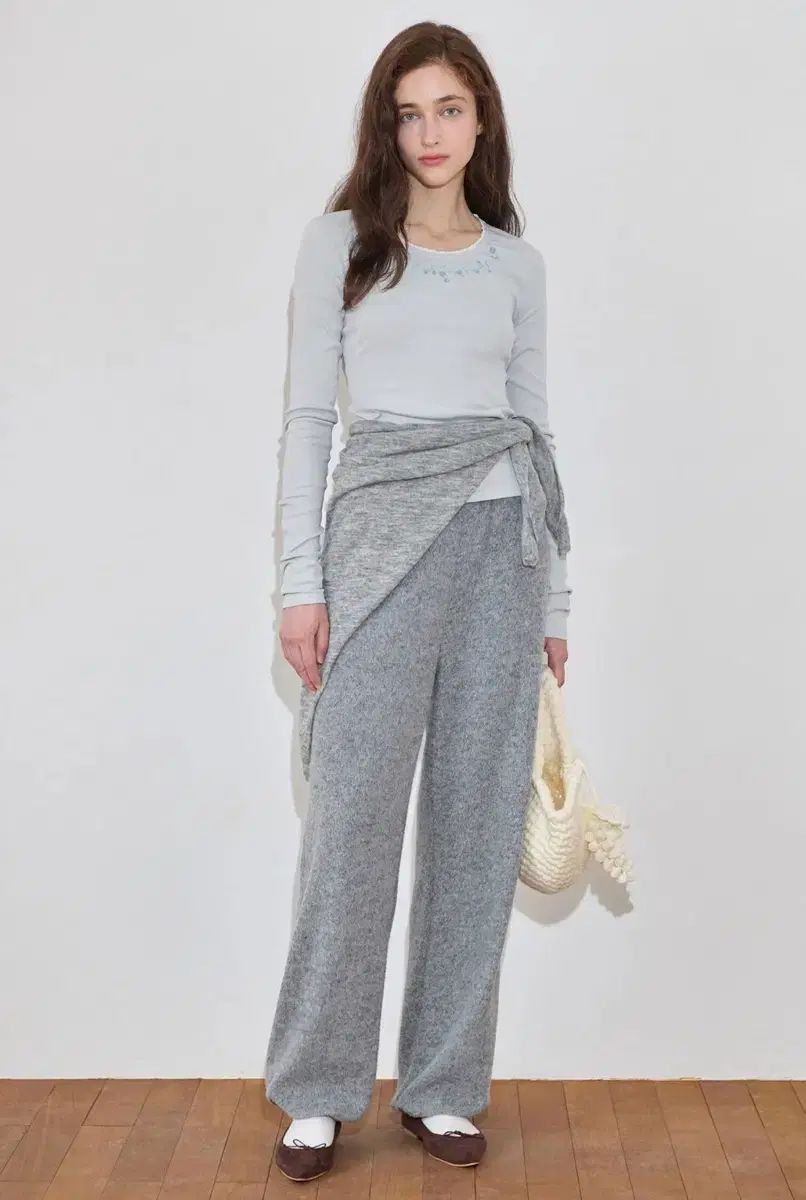 シヌーン Soft Easy Pants Melange Grey