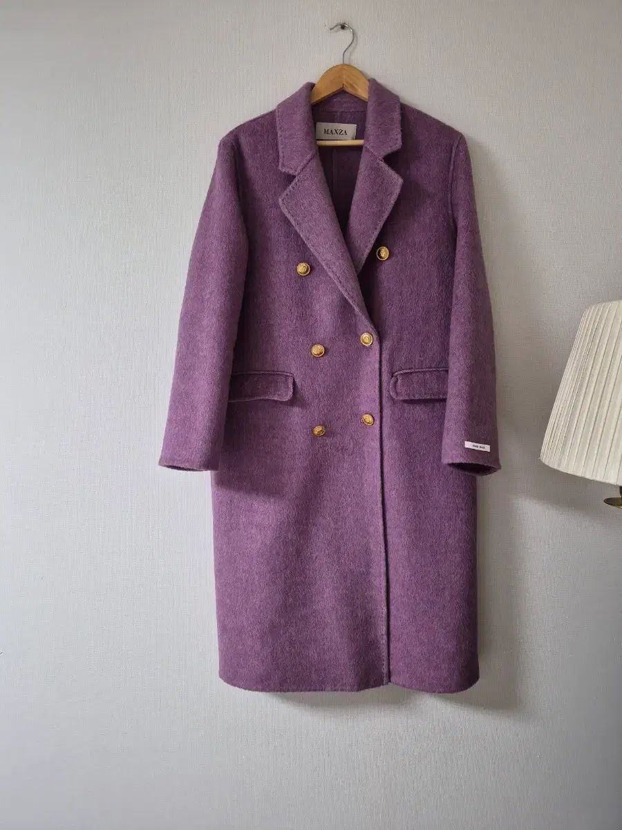 MAXZA パープル ウール ダブル ロングコート バスト DUL Ver 100 105