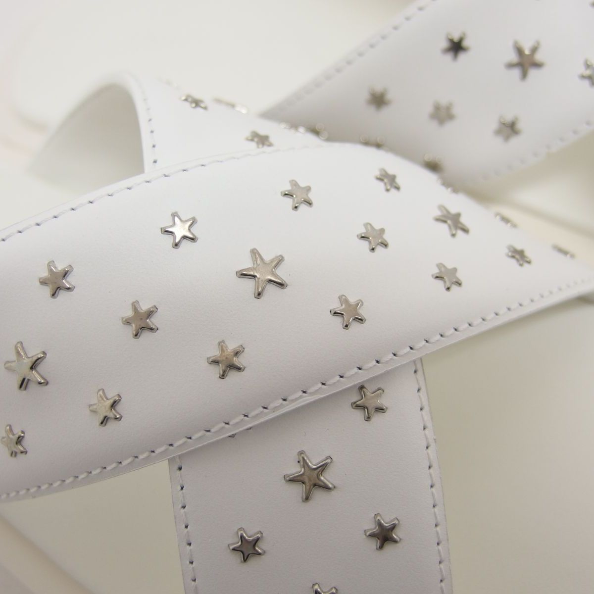 JIMMY CHOO ジミーチュウ パルモ スタースタッズ サンダル ホワイト サイズ40 メンズ シューズ サンダル サンダル 靴