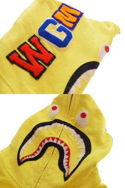 アベイシングエイプ A BATHING APE 2010 NEON Shark Full Zip Hoodie