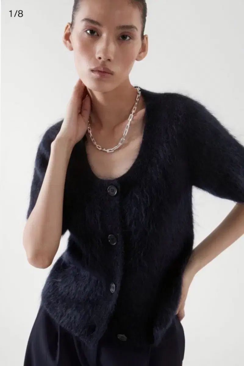 COS コス ショート スリーブ モヘア カーディガン