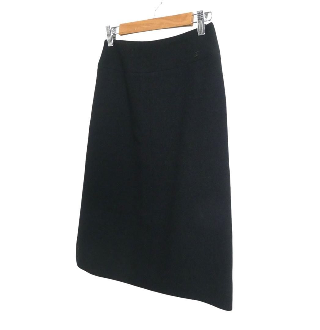 極美品 CHANEL シャネル サイズ36 ココマーク ウール 膝丈 タイト