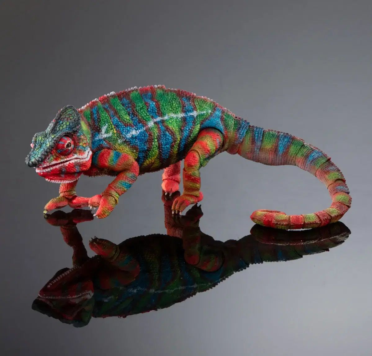 モデル ムバンダイ いきもの大図鑑 パンサーカメレオン アンビロビー豹 ABSフィギュア その他 