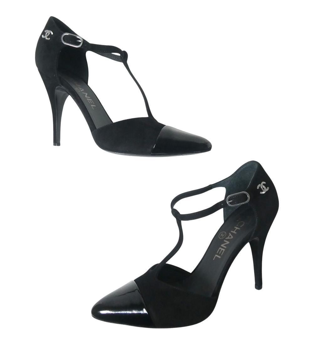 美品 CHANEL シャネル 37C 約23.5〜24㎝ ココマーク スエード×エナメル