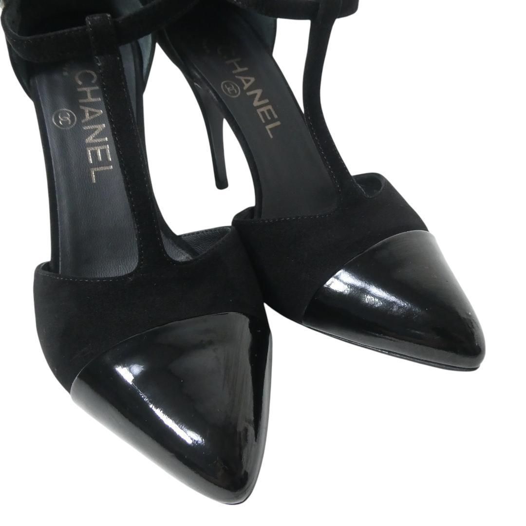 美品 CHANEL シャネル 37C 約23.5〜24㎝ ココマーク スエード×エナメル