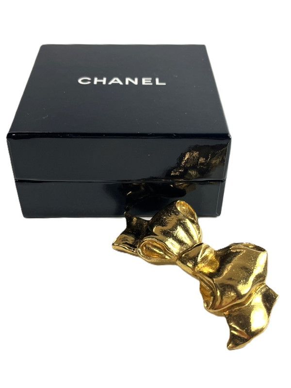 品 シャネル CHANEL リボン ゴールド ブローチ ヴィンテージ 182 250923 SS 07 ich