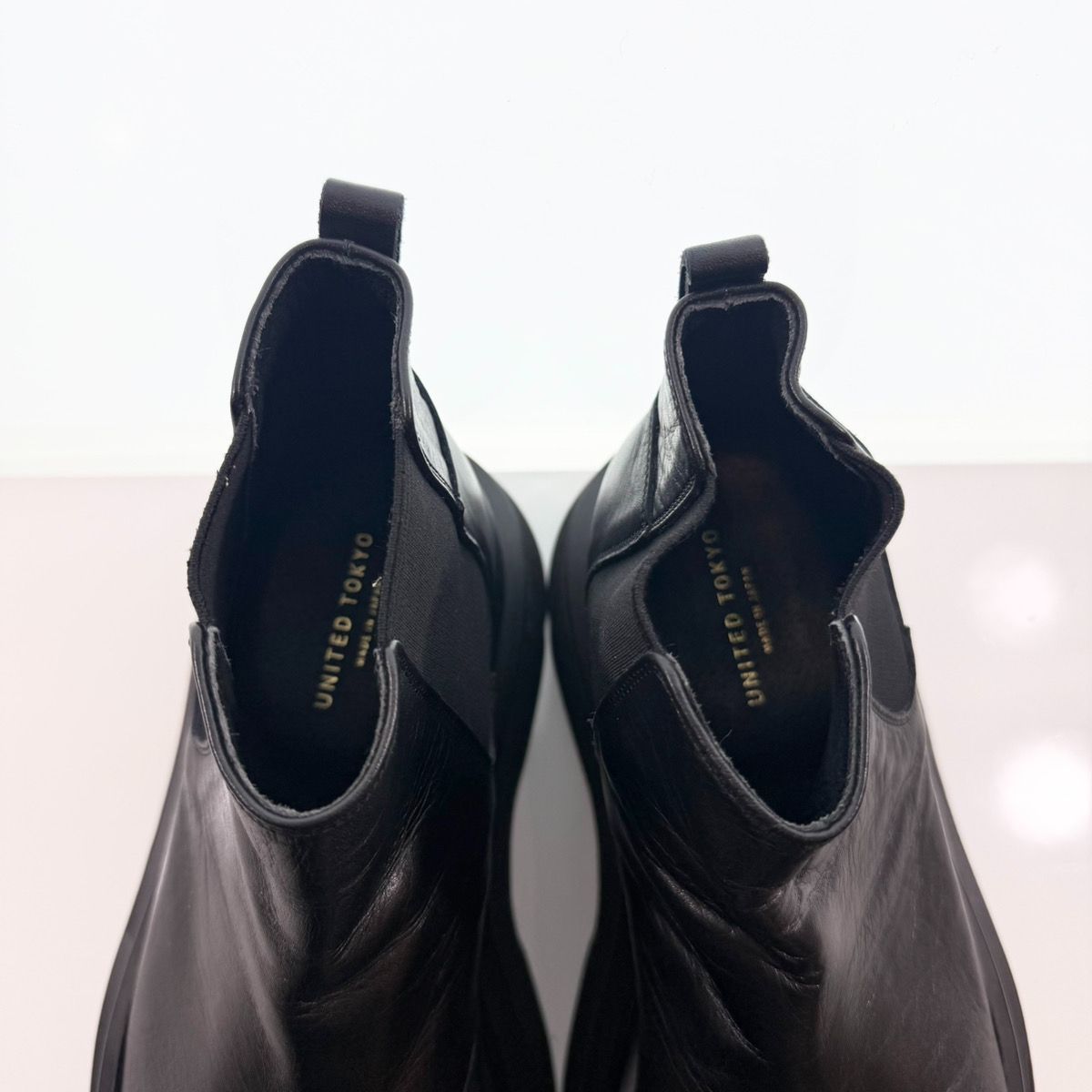 ダブルソールサイドゴアブーツ ブラック