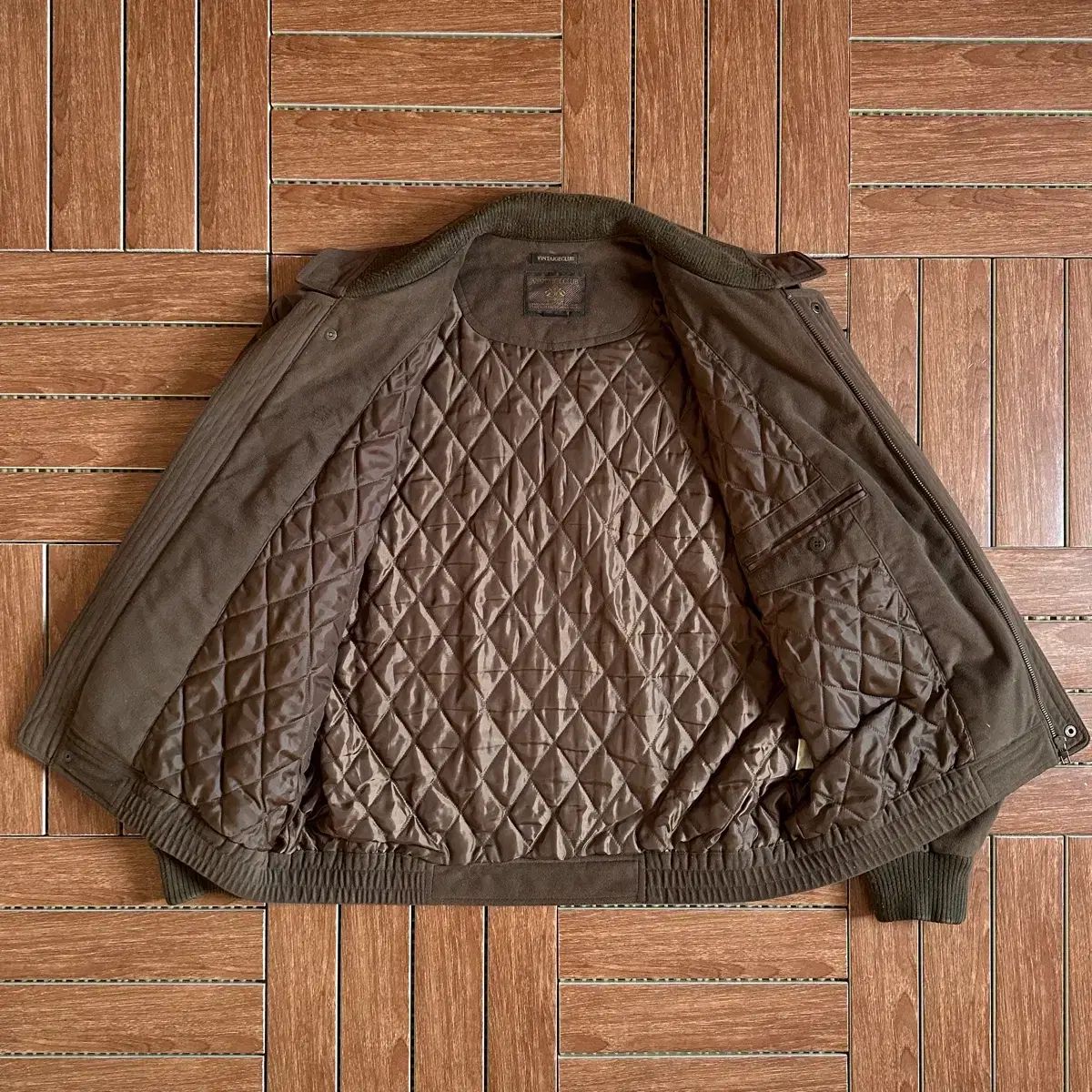 90s ヴィンテージ クラブ フェイク スウェード ブルゾン ジャケット L