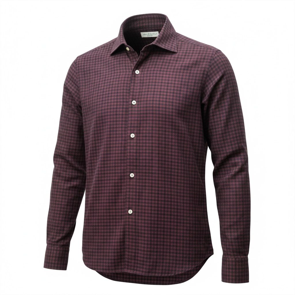 Finamore フィナモレ ギンガムチェック シャツ 長袖 メンズ 38