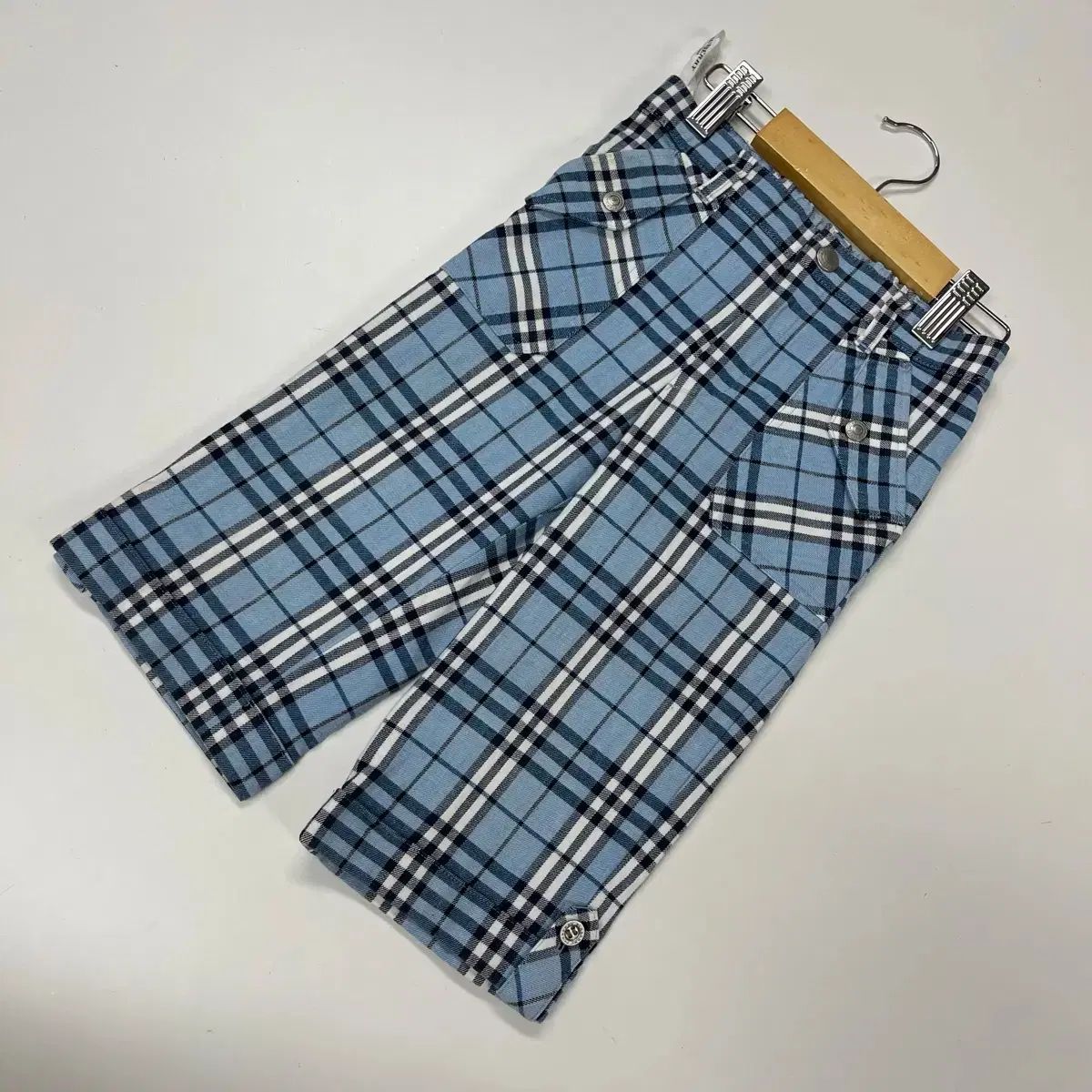 110 バーバリー キッズ ブルー CHECK 8部 パンツ バーバリー キッズ