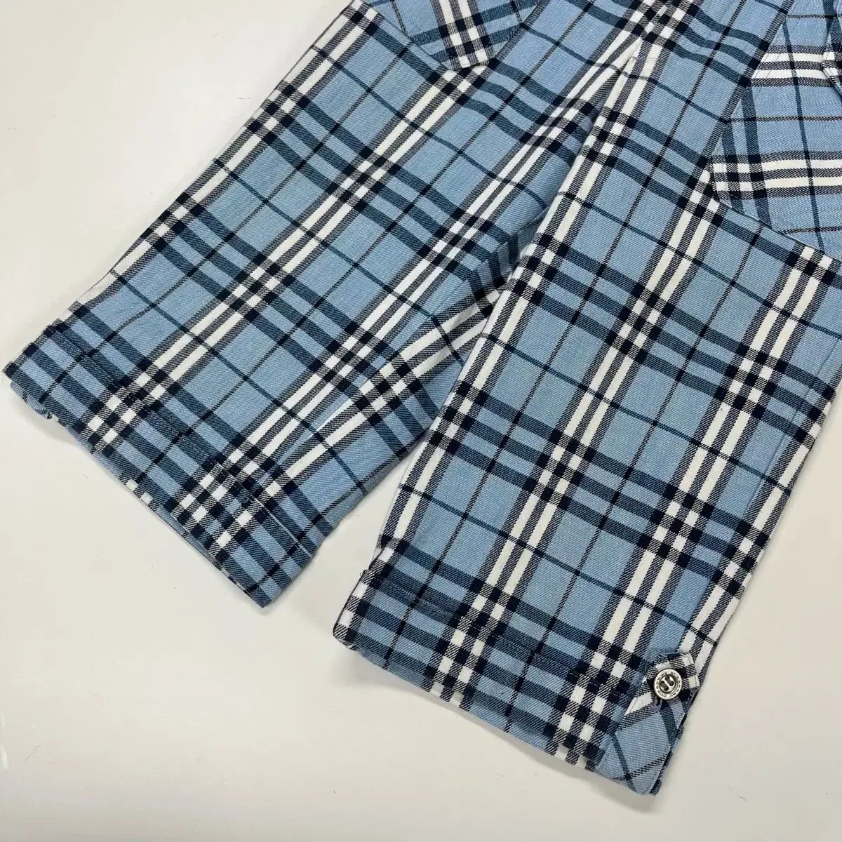 110 バーバリー キッズ ブルー CHECK 8部 パンツ バーバリー キッズ