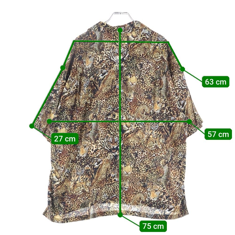 CELINE (セリーヌ) 22SS レオパード オープンカラー 半袖 総柄 シャツ