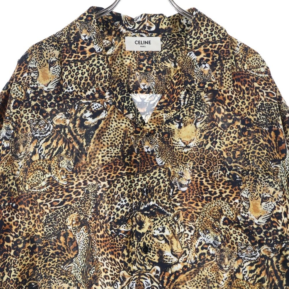 CELINE (セリーヌ) 22SS レオパード オープンカラー 半袖 総柄 シャツ