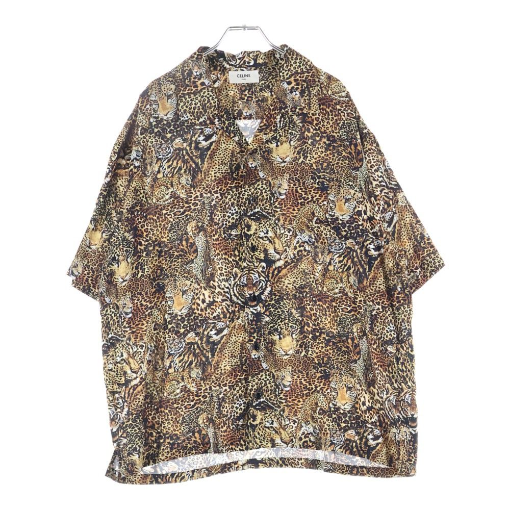 CELINE 2C517251S レオパード総柄半袖シャツ CELINE (セリーヌ) 22SS レオパード オープンカラー 半袖 総柄 シャツ