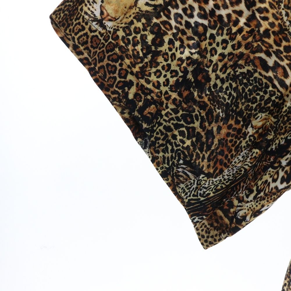 CELINE 2C517251S レオパード総柄半袖シャツ CELINE（セリーヌ） 22SS レオパード柄 開襟 半袖総柄シャツ ブラウン