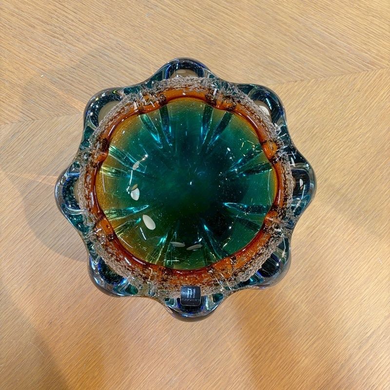昭和レトロ マルティグラス ガラス 灰皿 23cm 小物入れ 置物