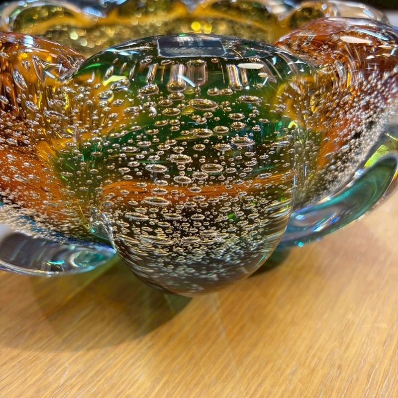 昭和レトロ マルティグラス ガラス 灰皿 23cm 小物入れ 置物