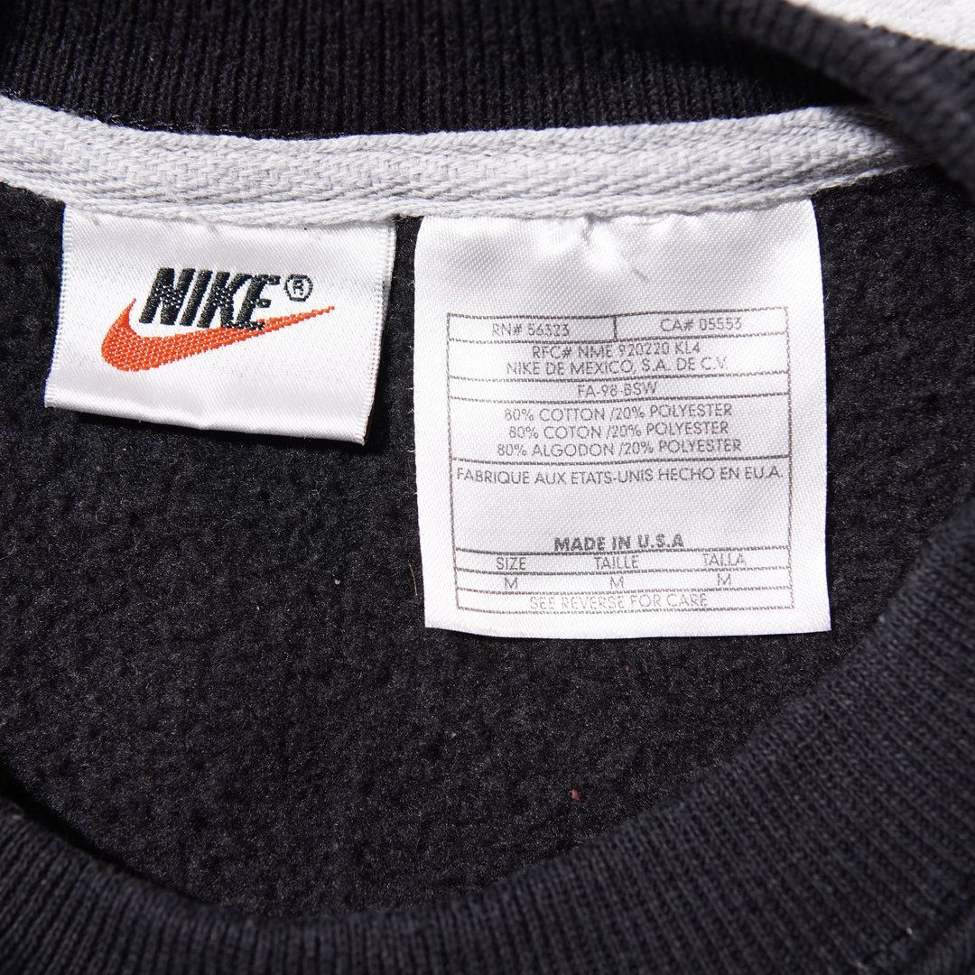 美品 90s USA製 銀タグ ナイキ NIKE スウェット XL相当 表記M ブラック 
