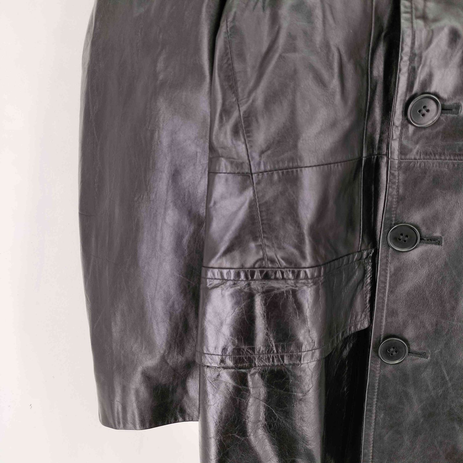 KATHARINE HAMNETT LONDON ブラックレザーコート キャサリンハムネットロンドン KATHARINE HAMNETT LONDON レザー