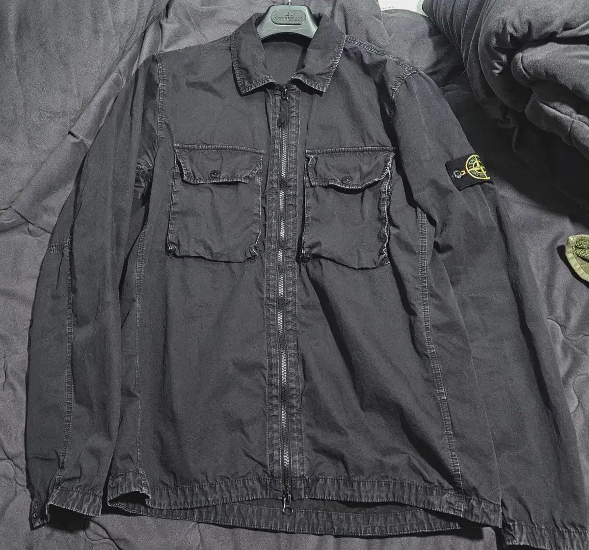 23fw stone  old effect シャツジャケット L ストーンアイランド オールドエフェクト オーバーサイズシャツ