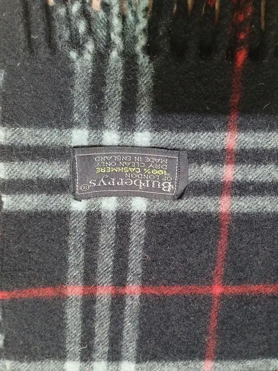 バーバリー カシミア ブラック チェック マフラー