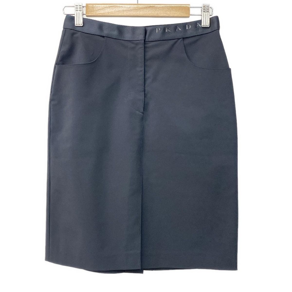 PRADA プラダ スカート サイズ40 M レディース ダークネイビー ひざ丈