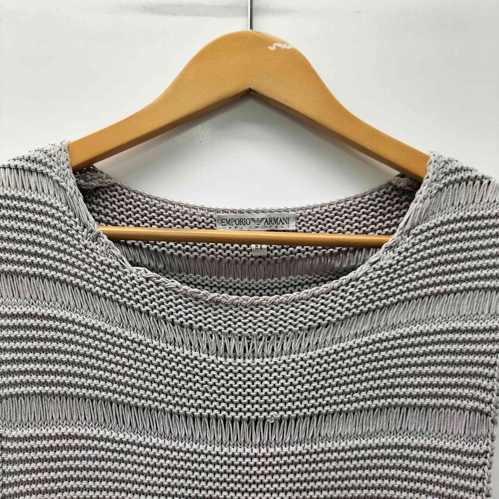 【イタリア製】 90s Emporio Armani 3D Knit グレー エンポリオアルマーニ EMPORIO ARMANI 90S イタリア製 メッシュ 鍵縫い