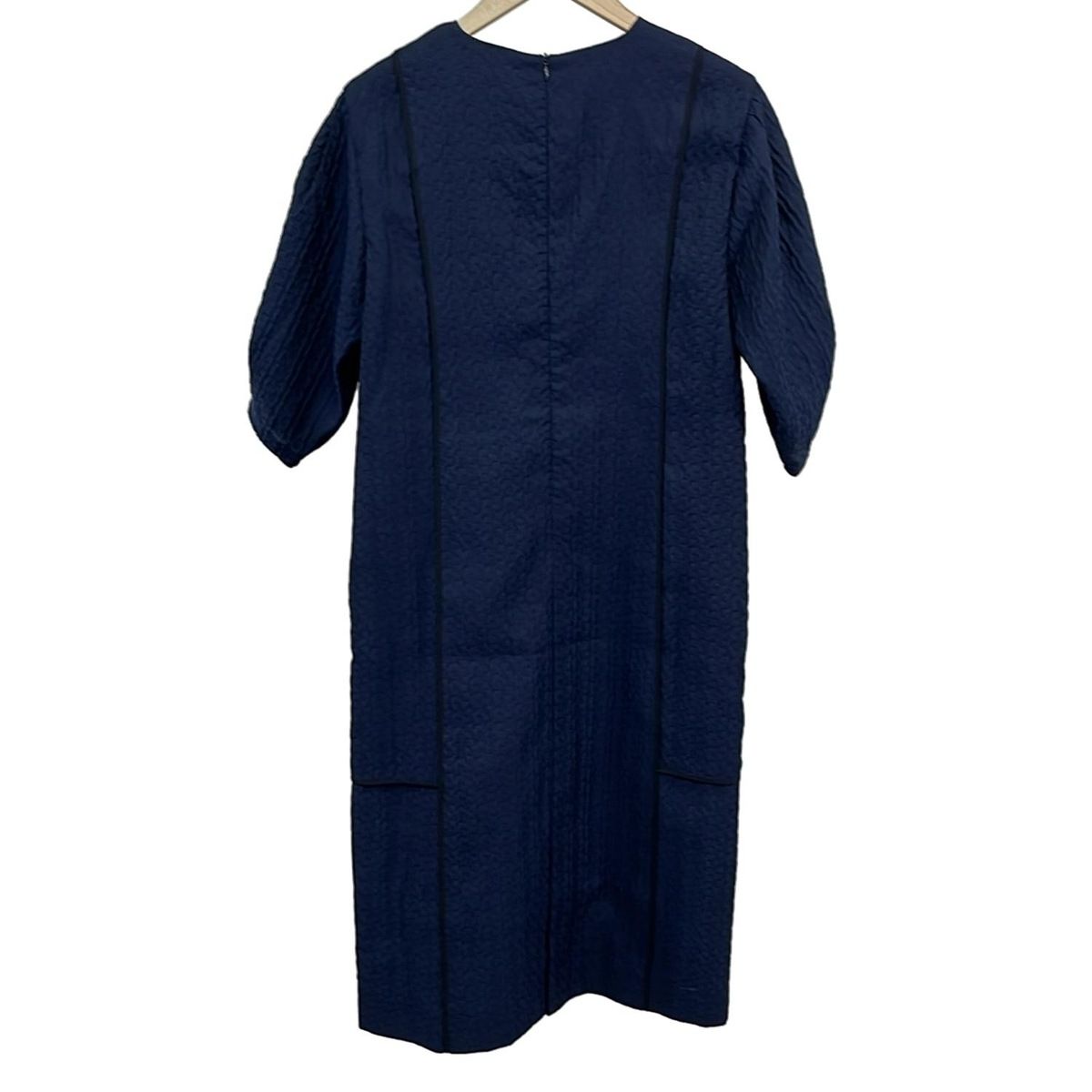 mila schon ミラショーン ワンピース サイズ40 M レディース ダークネイビー 黒 クルーネック 七分袖 ロング