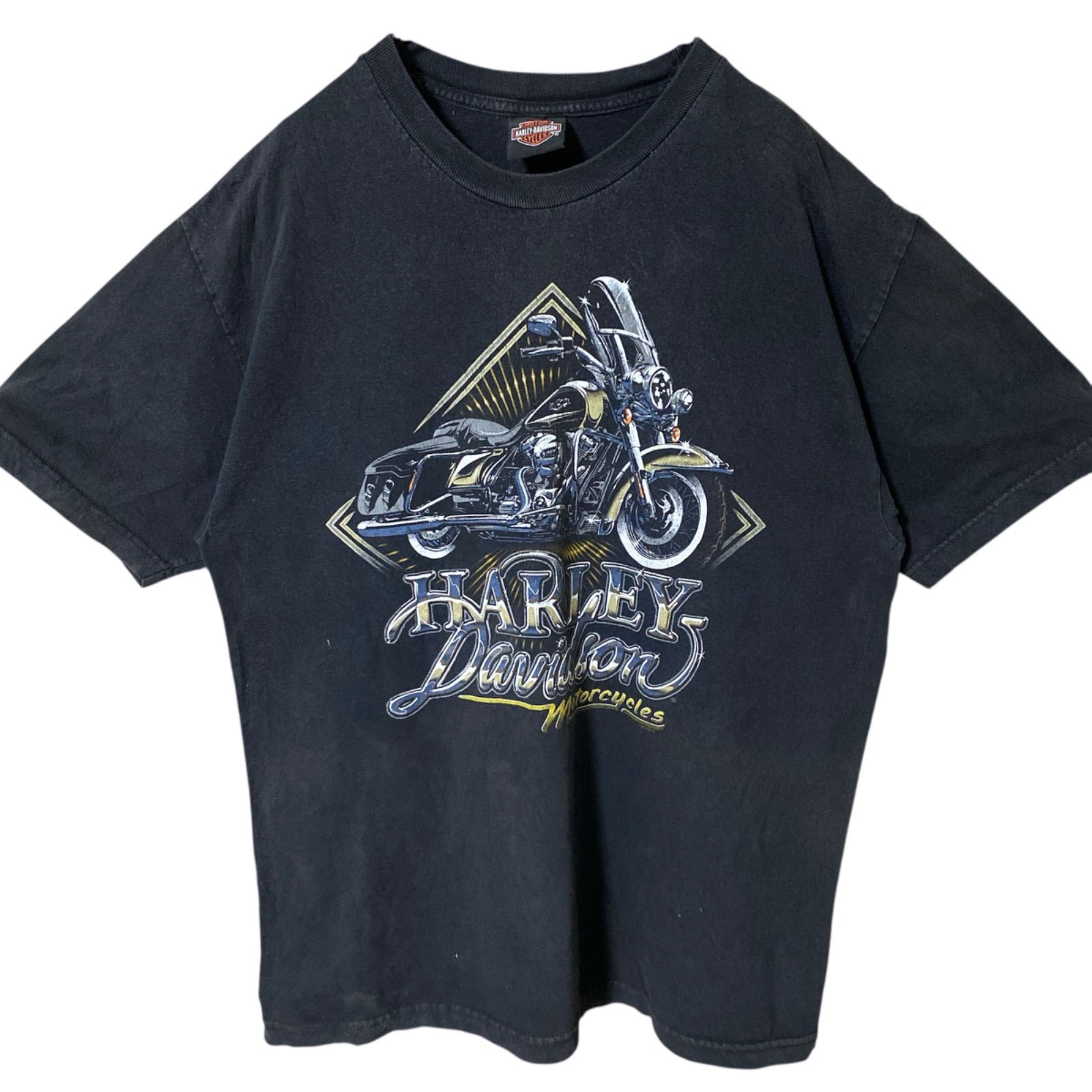 XL ハーレーダビッドソン アメリカンビッグプリント ビッグプリント ブラック 黒 Tシャツ レディース ユニセックス メンズ 古着 半袖