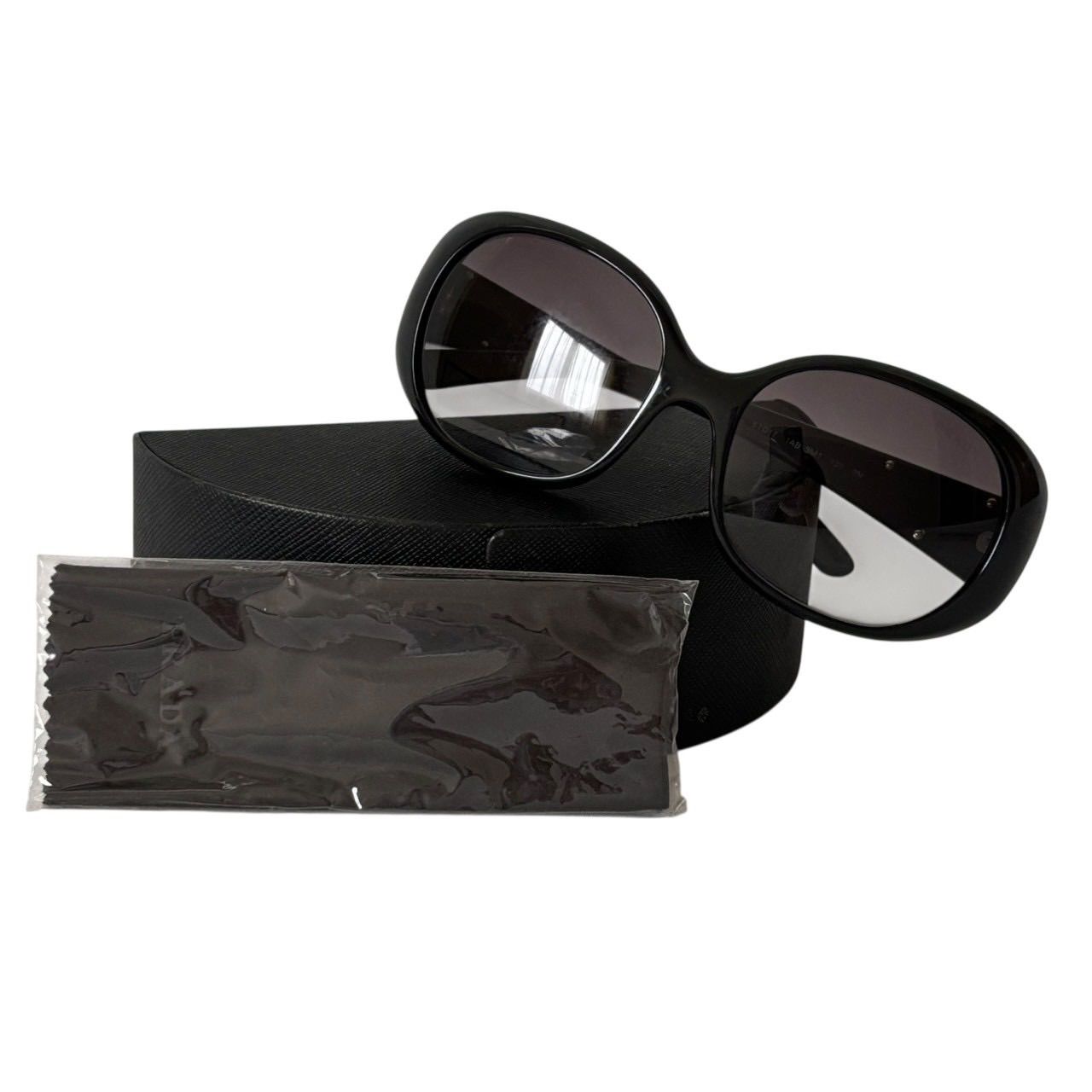 PRADA プラダ SPR 27 L 57 17 135 サングラス 眼鏡 アイウェア アクセサリー 小物 プラスチック トライアングルロゴ ブラック