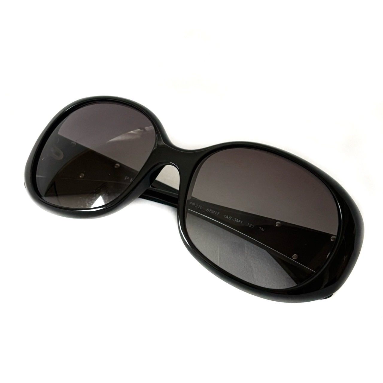 PRADA プラダ SPR 27 L 57 17 135 サングラス 眼鏡 アイウェア アクセサリー 小物 プラスチック トライアングルロゴ ブラック
