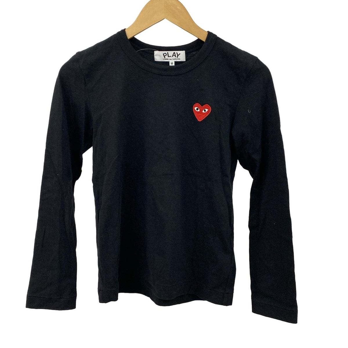 PLAY COMMEdesGARCONS プレイコムデギャルソン 長袖Tシャツ サイズM レディース 黒 クルーネック ハート