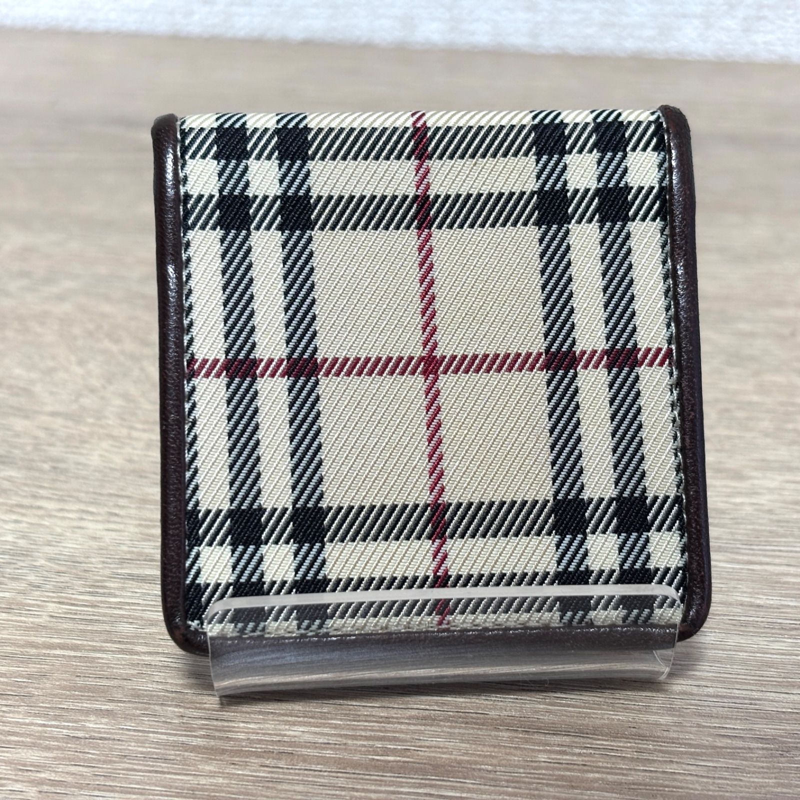 BURBERRY バーバリー ノバチェック コインケース 小銭入れ ウォレット レザー キャンバス ブラウン 茶 メンズ レディース
