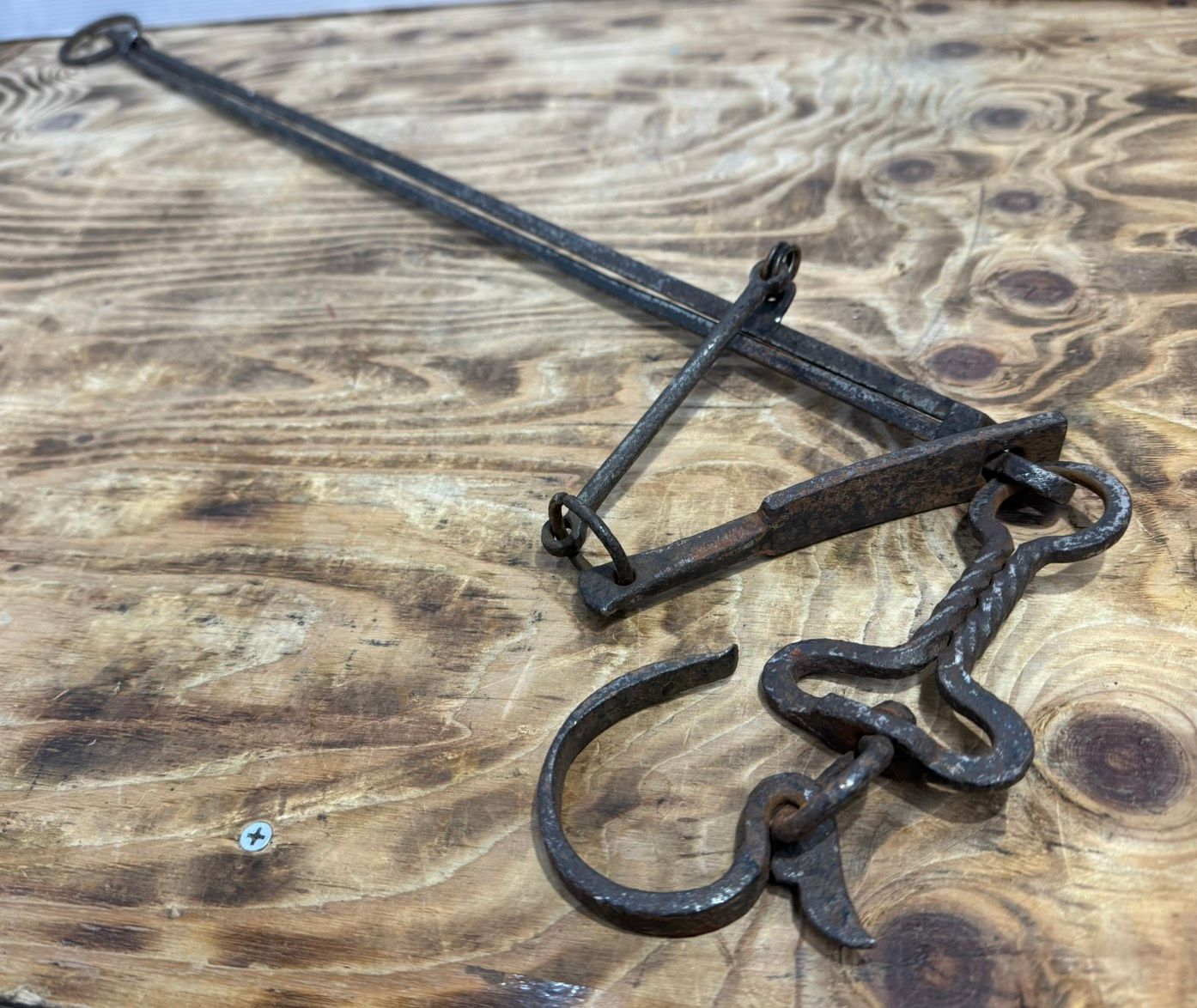 S00939 自在鉤（じざいかぎ） 囲炉裏（いろり） 古民具 - メルカリ