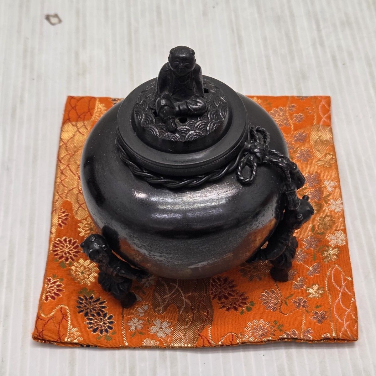 S01019 唐子三足香炉香炉 白峰作 アンティーク インテリア骨董 - メルカリ