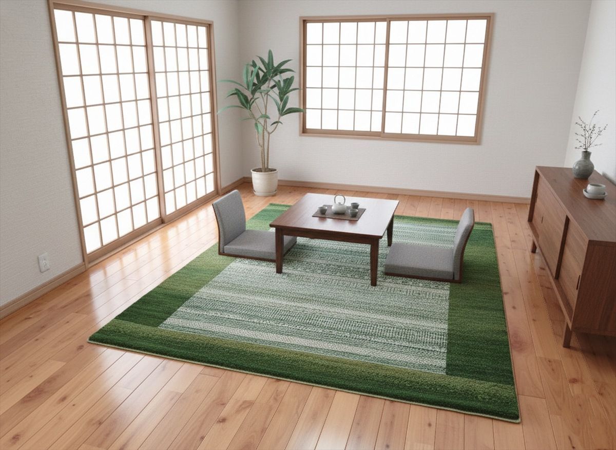 天然ラグ ガゼニラハット COLOR Ver ラグ 201 x 140 cm Green D 832