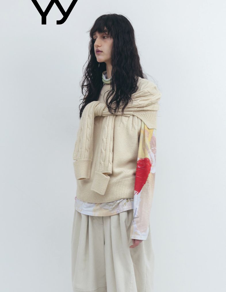 オープンワイワイ oepnyy CONVERTIBLE CABLE KNIT