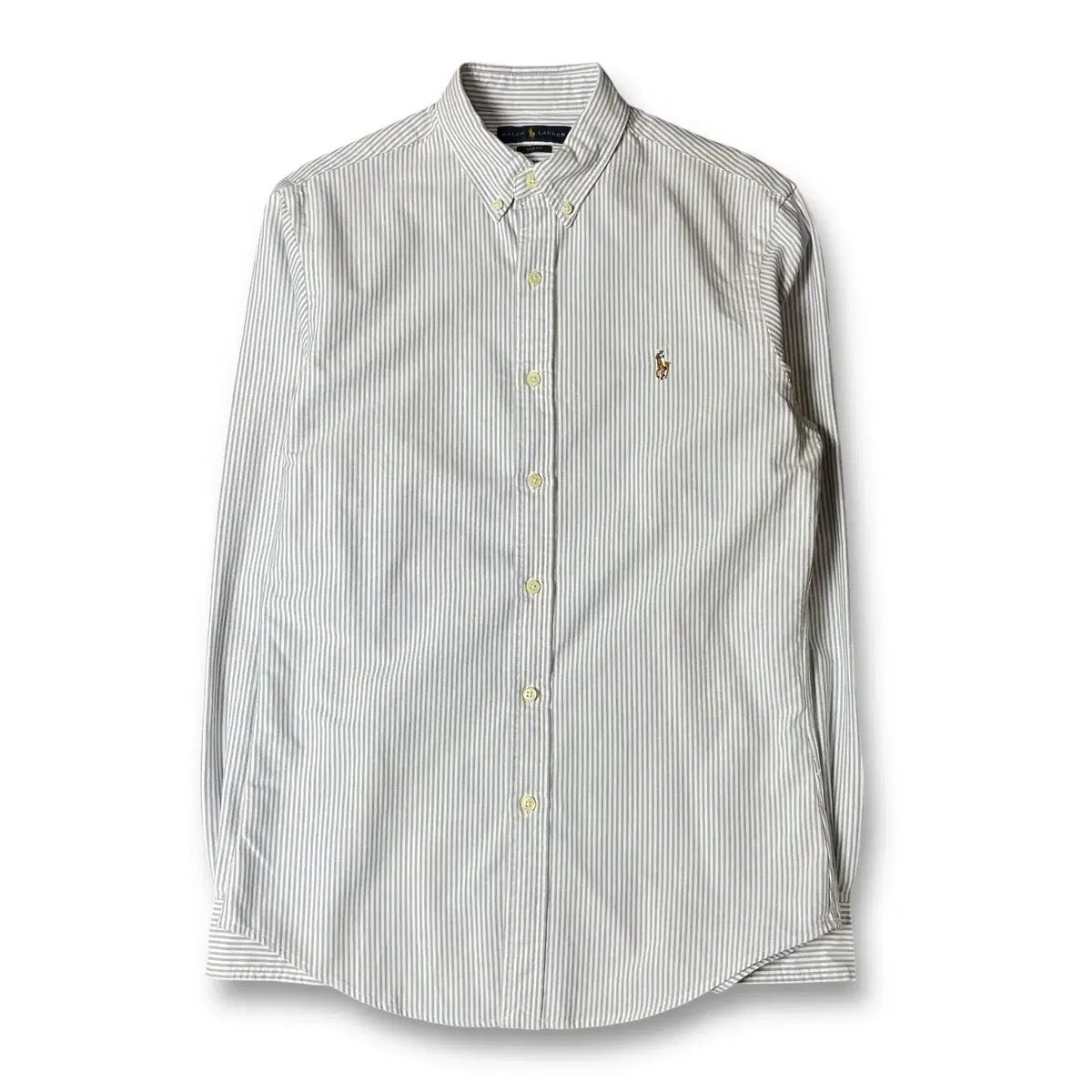 POLO RALPH LAUREN スカイブルー ストライプ 長袖 シャツ スリム 