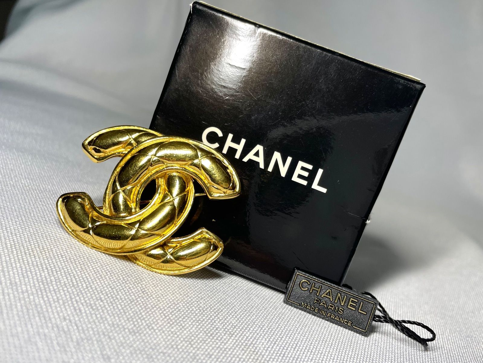 美品 CHANEL シャネル ココマーク マトラッセ ヴィンテージ ブローチ