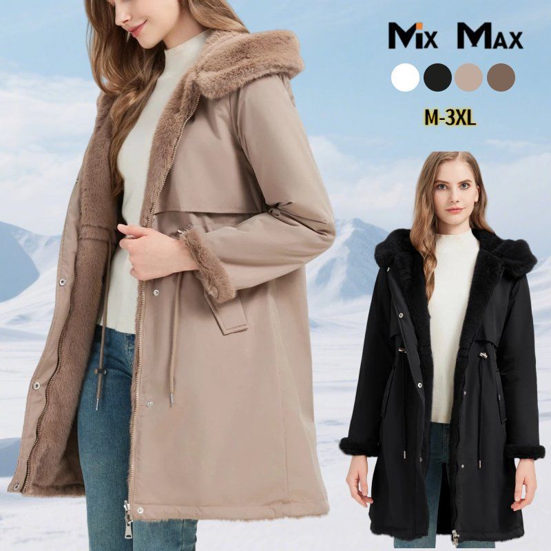 裏起毛 モッズコート レディース リバーシブル 裏ボア 中綿コート フード付き トレンチコート ダウンジャケット 暖かい ポケット ミディア