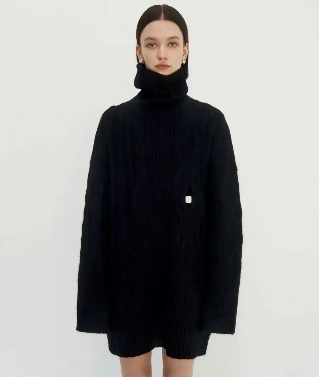 トリミングバード オープン 텍스처 ニット ワンピ―ス