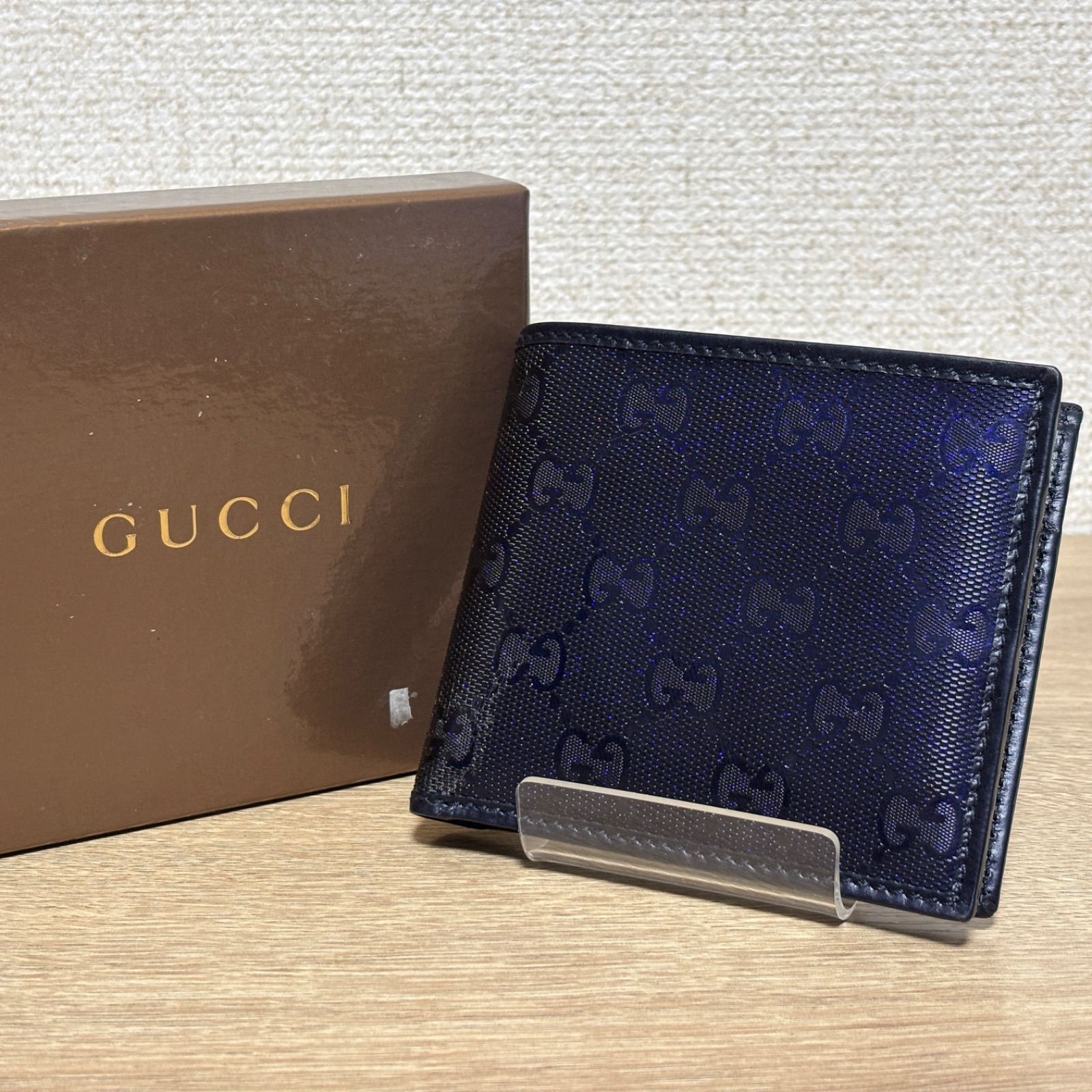 GUCCI グッチ GG柄 二つ折り財布 コンパクトウォレット ミニ財布 