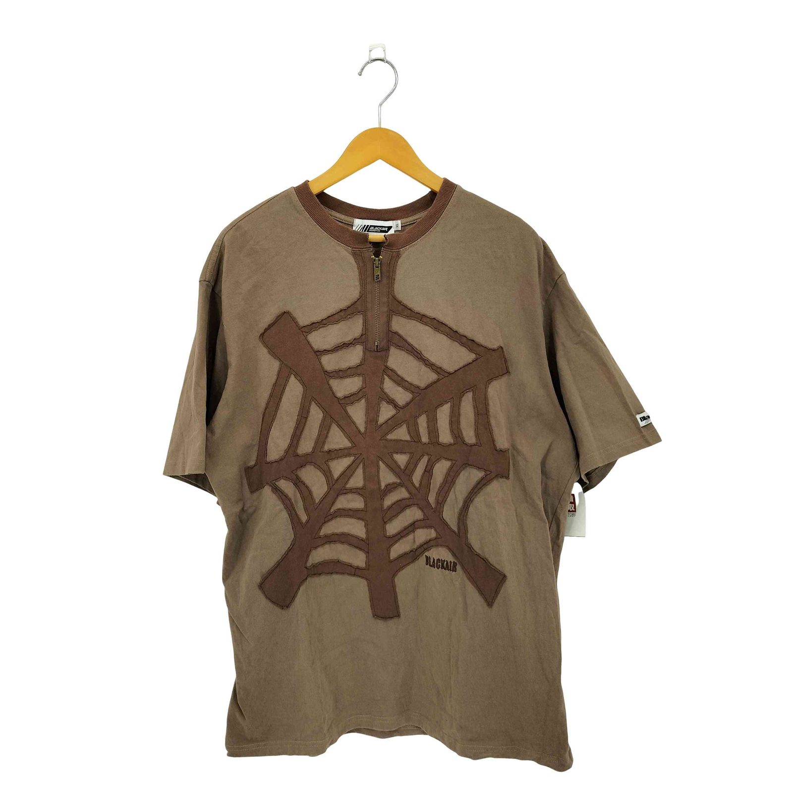 ユーズドフルギ USED古着 スパイダーハーフジップTシャツ メンズ XL