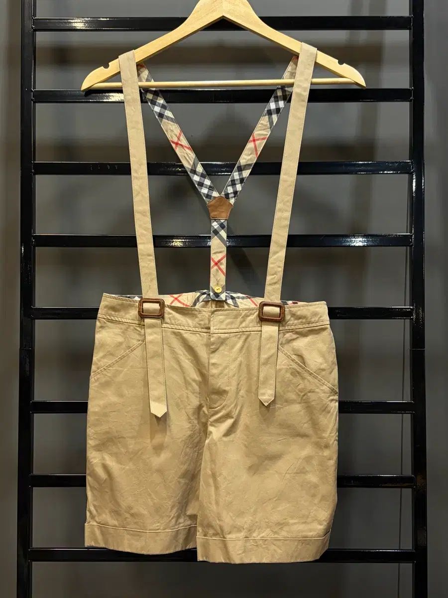 160 28インチ バーバリー レディース サスペンダー コットンパンツ ベージュ 4 9