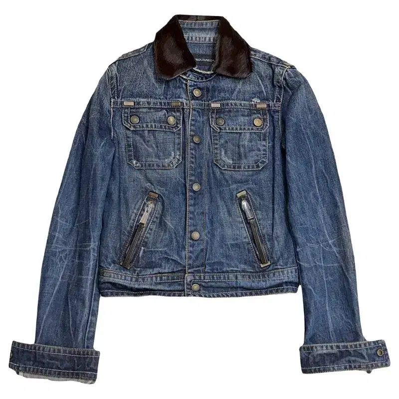 ポニーヘア KARA クロップド Classic デニムジャケット 38