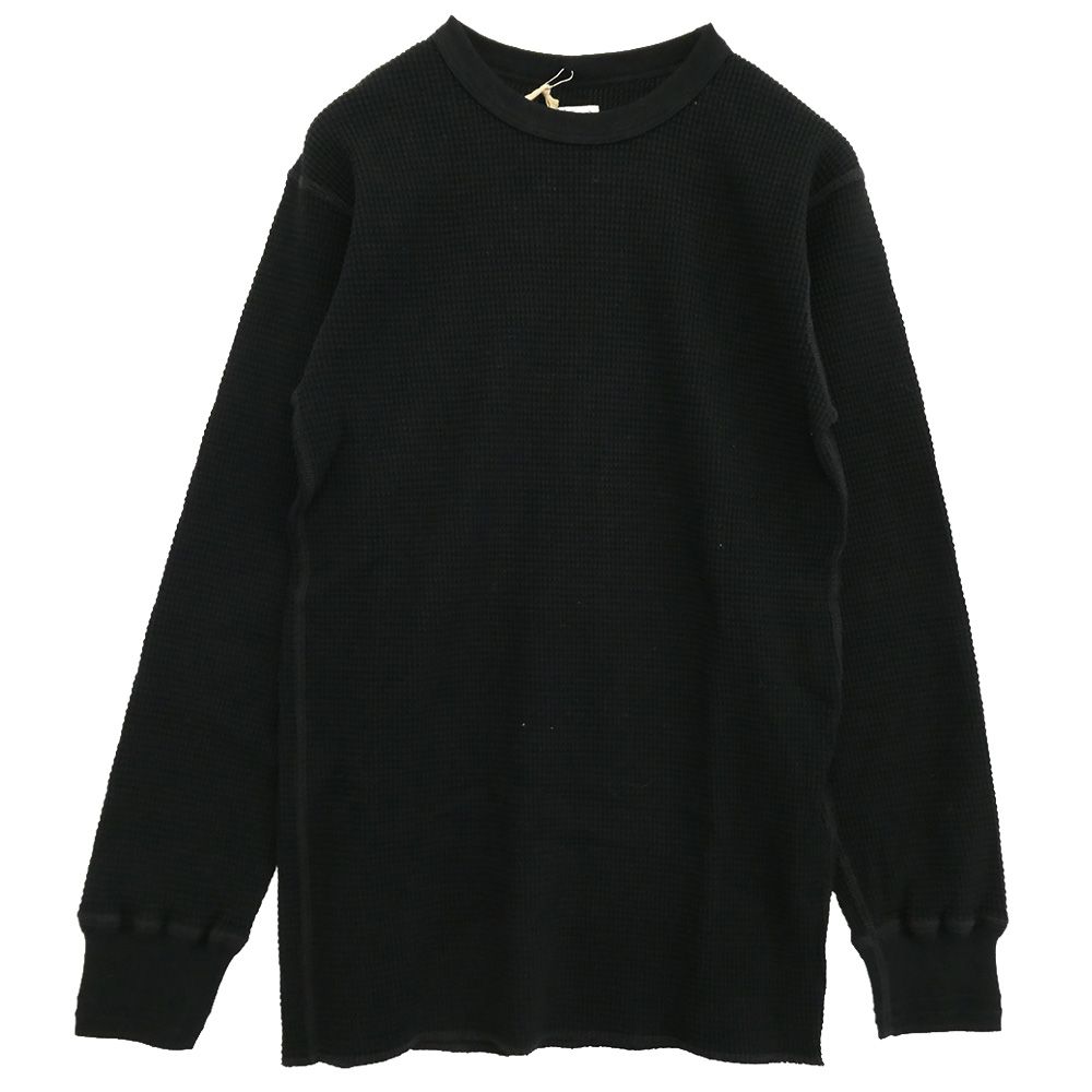 TENDERLOIN テンダーロイン T-WAFFLE ワッフル 長袖 サーマル カットソー コットン ブラック ブラック系 M【極上美品】【】