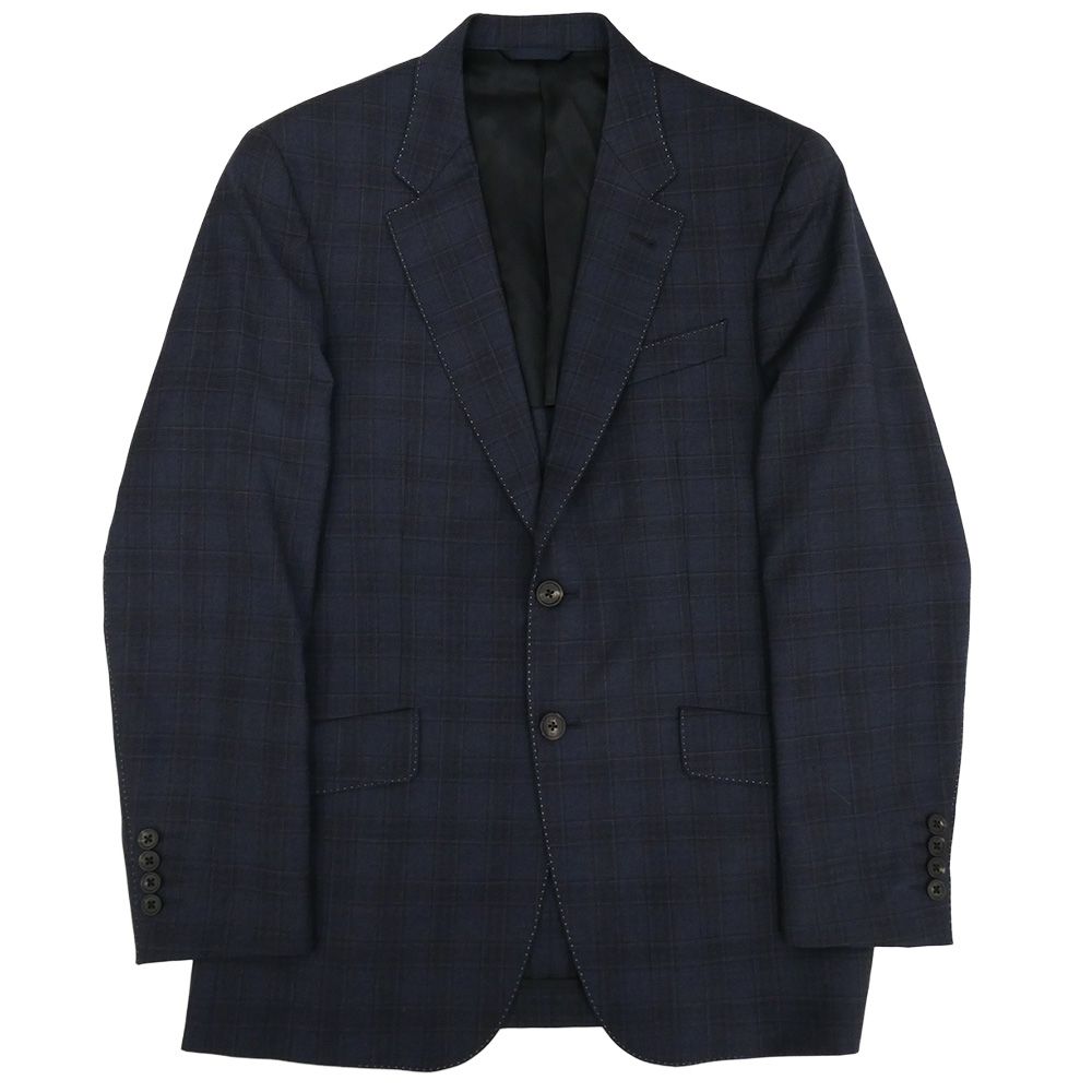 ポールスミス　コレクション　ネイビー系チェック柄　テーラードジャケット　M 未使用に近い】ポールスミス テーラードジャケットチェック ブラック S