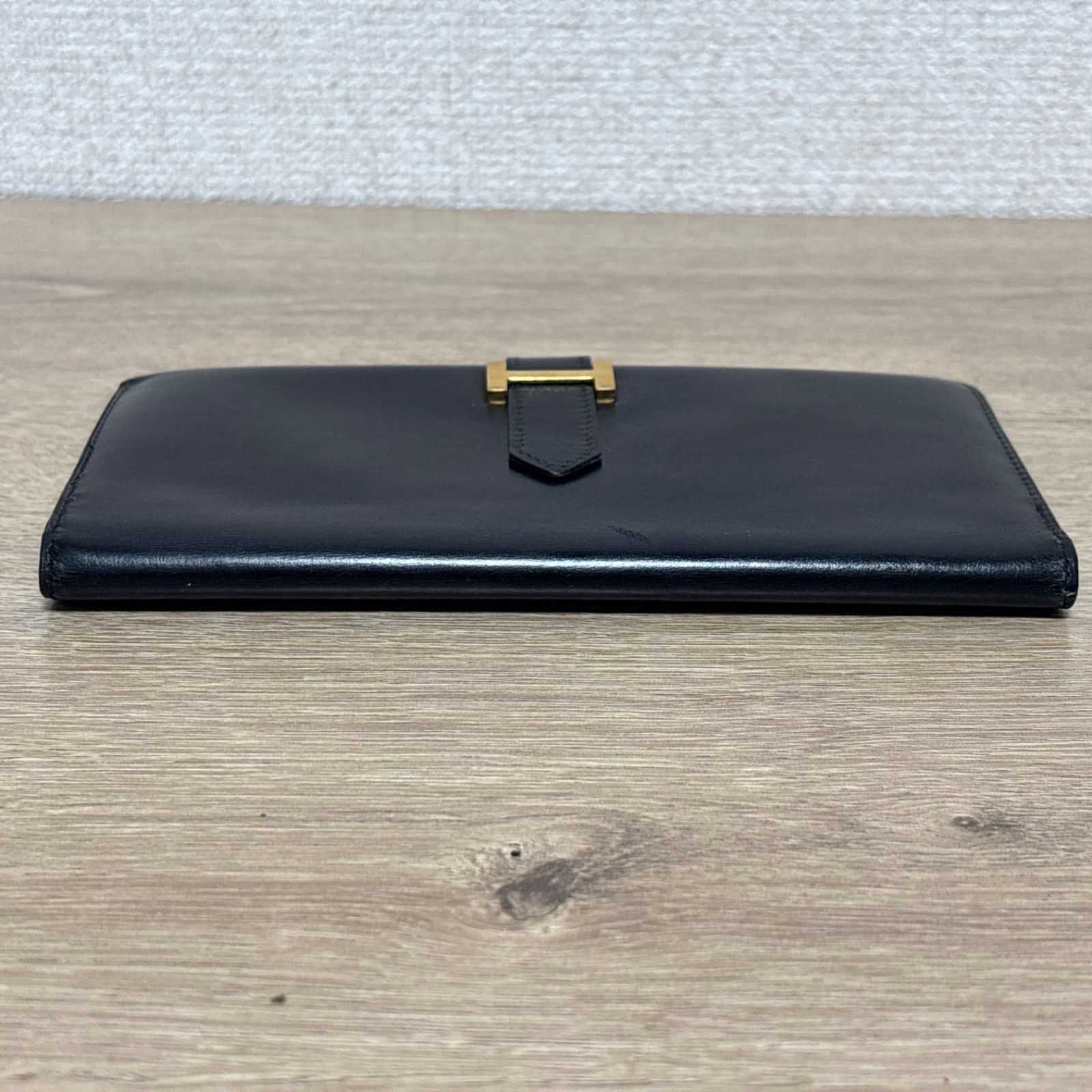 HERMES エルメス ベアン ボックスカーフ 長財布 二つ折り H金具